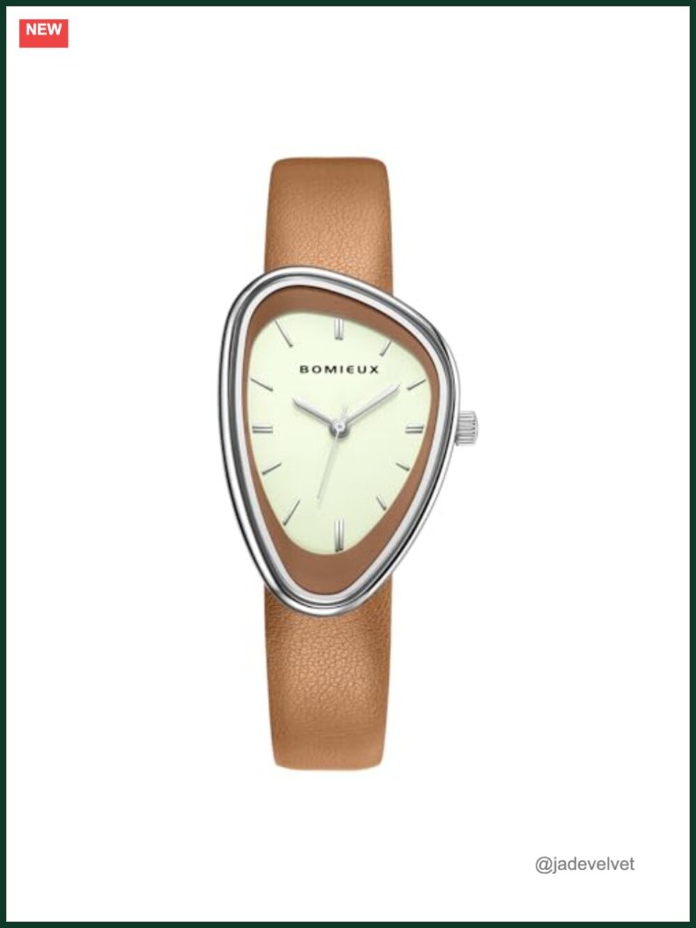 Vintage Leather Analog Quartz Watch Irregular Dial Women